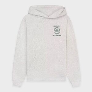 Sporty & Rich x Le Bristol Paris heather grey hooded sweatshirt, size M